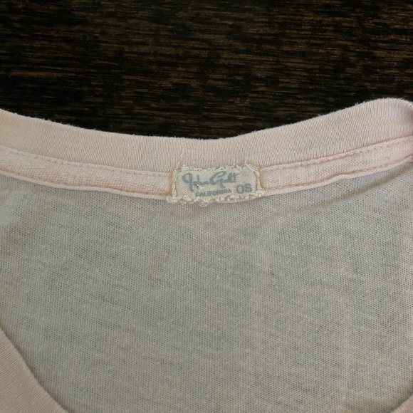 Brandy Melville light pink tee with holes - Picture 3 of 4